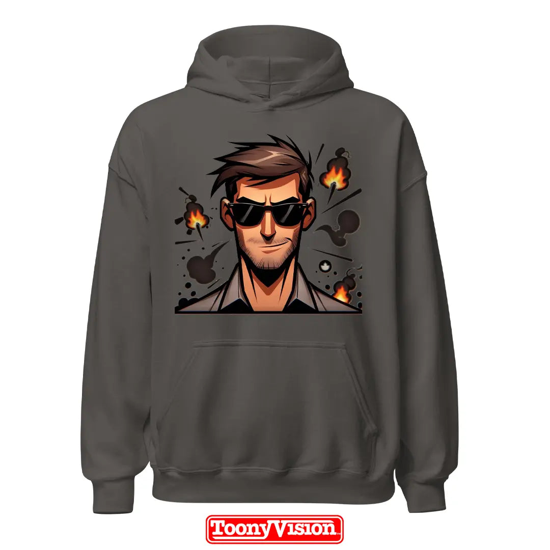 ToonyVision men’s custom cartoon hoodie from photo with clean character art and merch-style graphic print