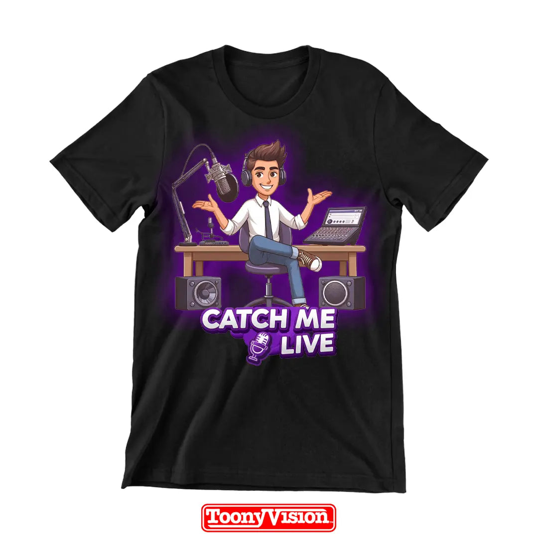 ToonyVision men’s custom cartoon portrait t-shirt from photo with clean character art graphic print