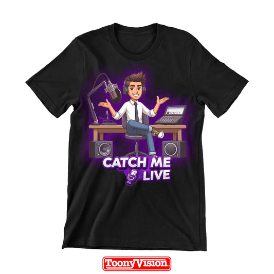 ToonyVision men’s custom cartoon portrait t-shirt from photo with clean character art graphic print