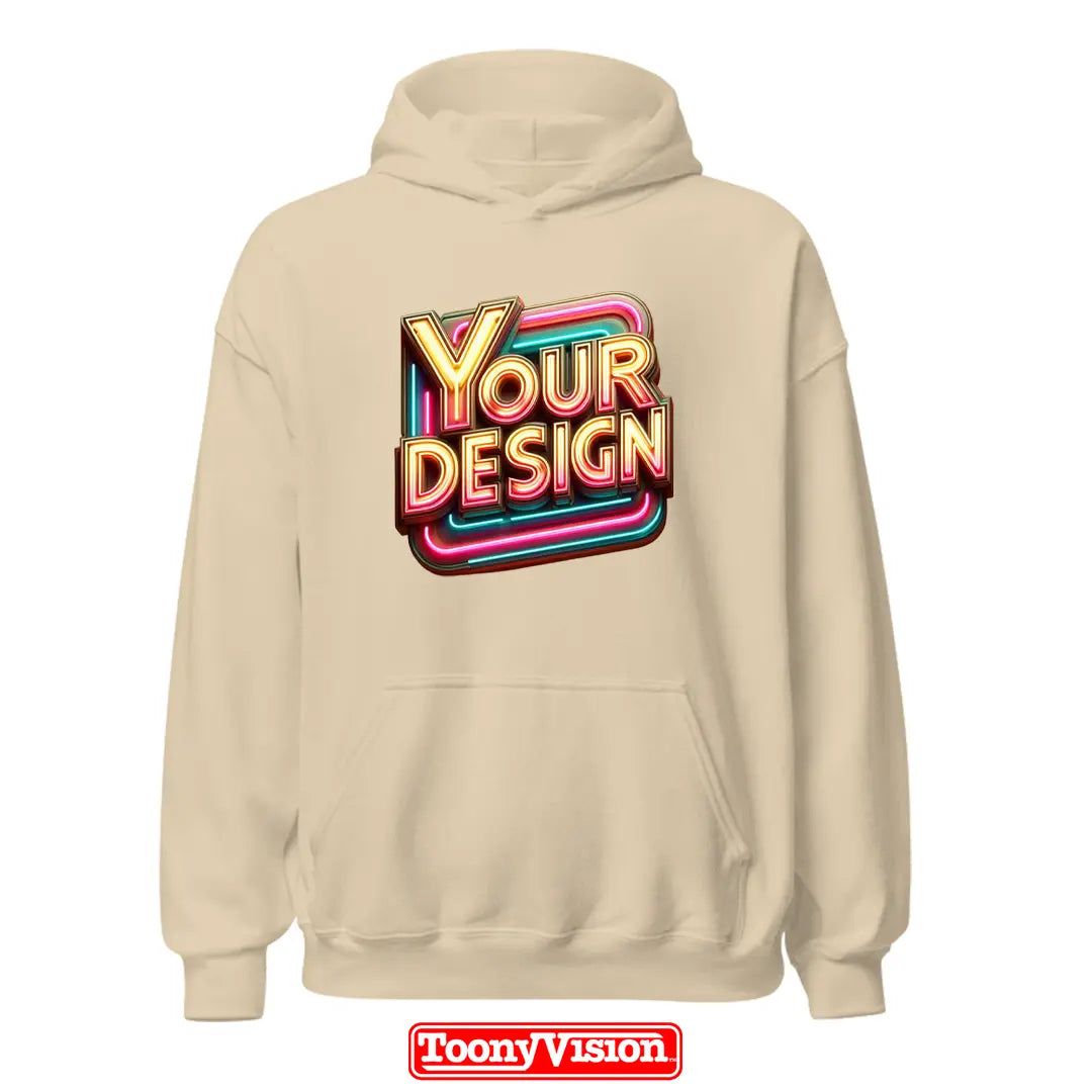 ToonyVision men’s heat transfer hoodie with your own design or photo printed