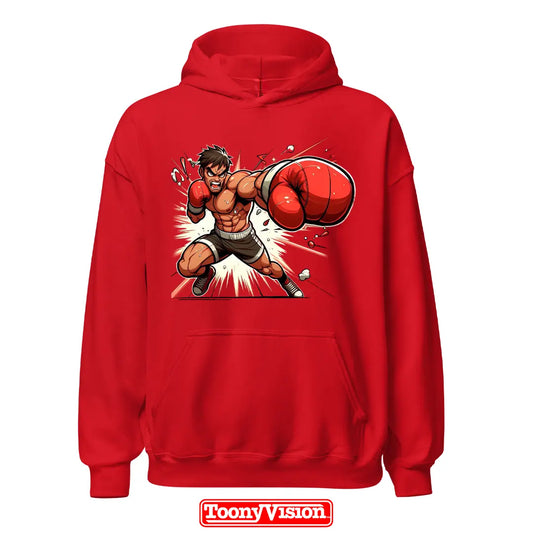 ToonyVision men’s superhero cartoon hoodie from photo with full-body character pose outfit and bold clean merch-style graphic