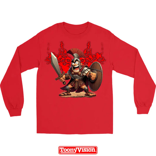 ToonyVision men’s superhero cartoon long sleeve from photo with full-body character pose outfit and clean bold merch-style graphic