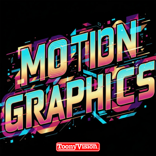 ToonyVision motion graphics package choose 6 15 30 or 60 seconds with kinetic typography animated text, infographic icons, VFX, and HD or 4K delivery