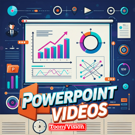 ToonyVision PowerPoint to video starter deposit package for animated presentation video, motion graphics slide deck, pitch deck video, and sales presentation video