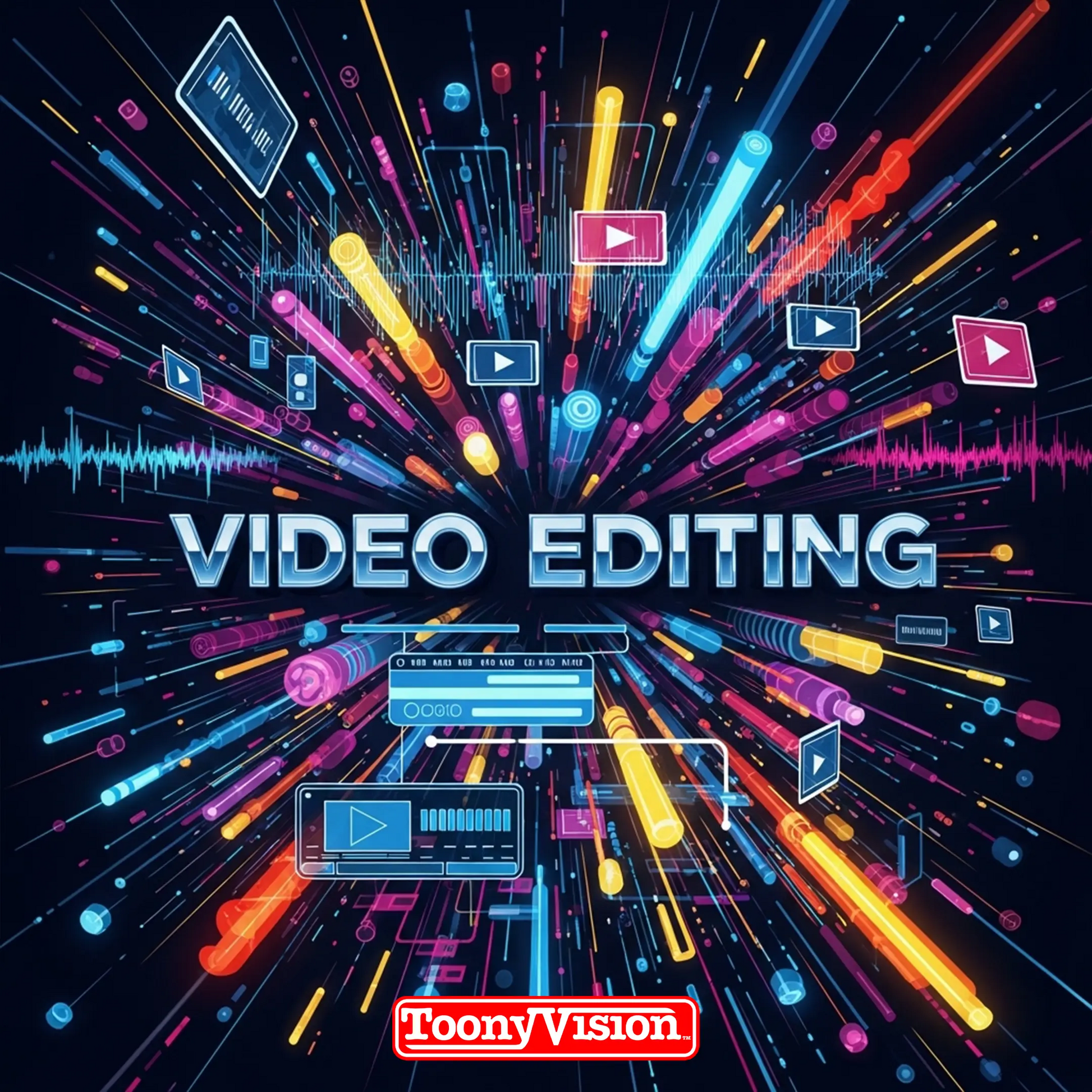 ToonyVision studio video editing starter deposit $99 for professional high-retention edits, captions, color correction, and audio polish