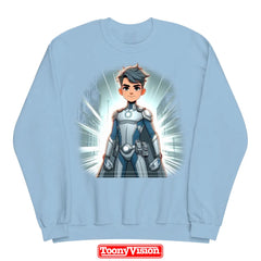 Superhero Cartoon Boys Crewneck | Full-Body Character Design