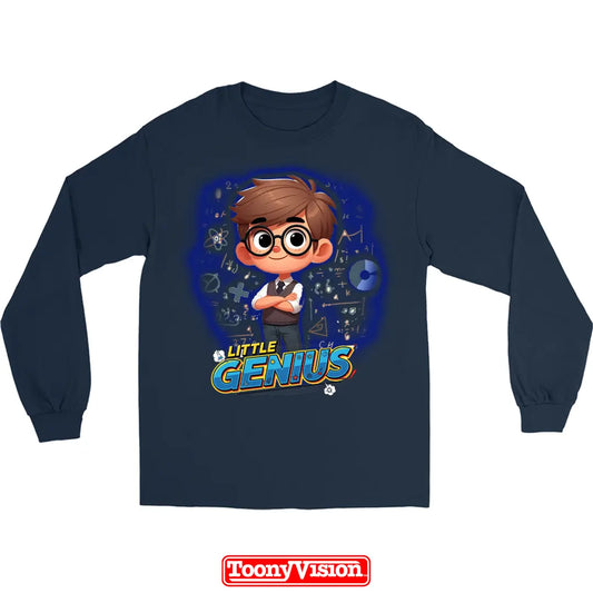 ToonyVision superhero boys youth long sleeve with full-body cartoon character from photo and clean bold merch-style graphic