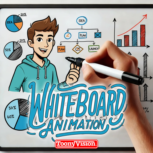 ToonyVision studio-made 30-second whiteboard animation starter hand-drawn scribe explainer video