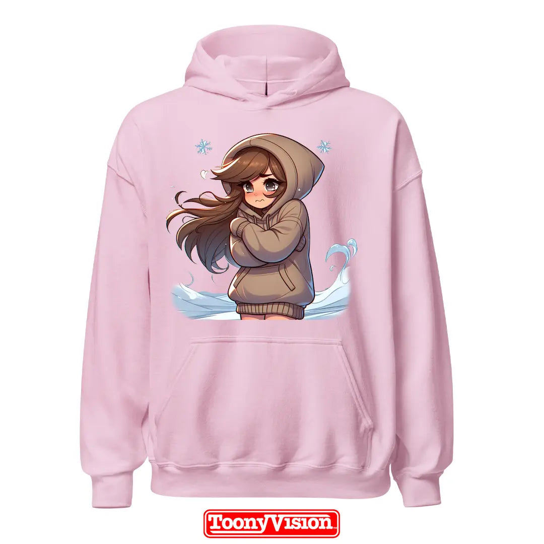 ToonyVision women’s custom birthday or holiday cartoon hoodie from photo with themed background scene and clean merch-style print