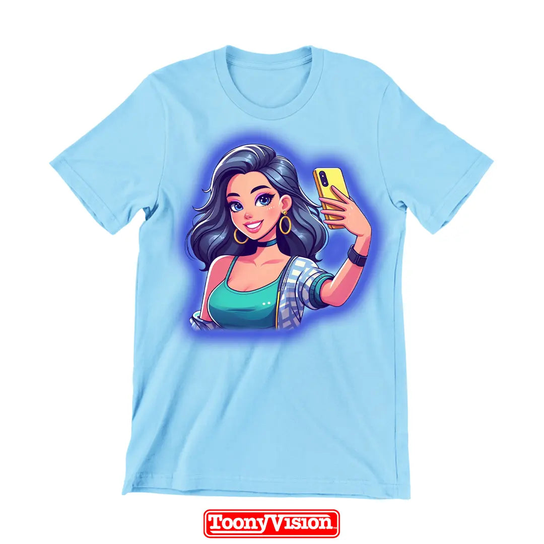 ToonyVision women’s custom cartoon portrait t-shirt from photo with clean stylish character art graphic