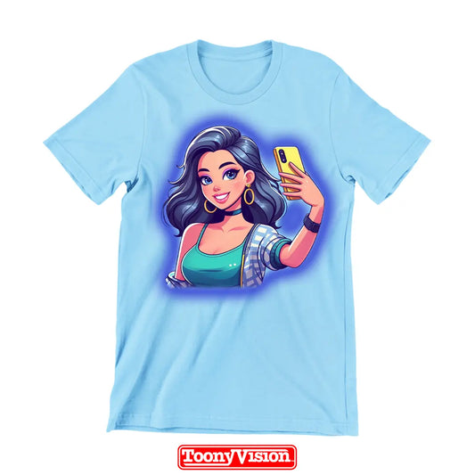 ToonyVision women’s custom cartoon portrait t-shirt from photo with clean stylish character art graphic