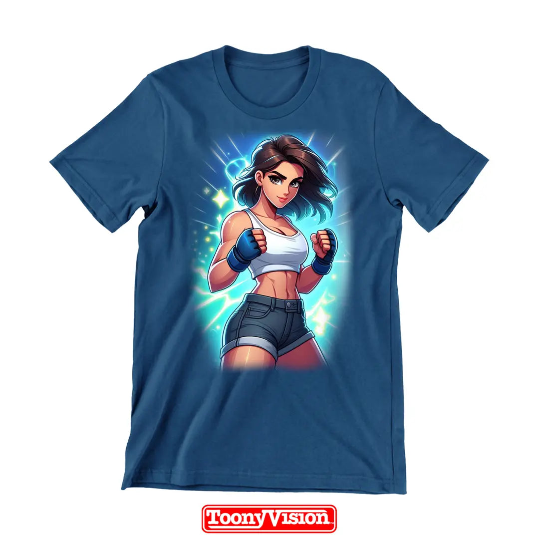 ToonyVision women’s full-body cartoon character shirt from photo with themed outfit pose and bold clean graphic